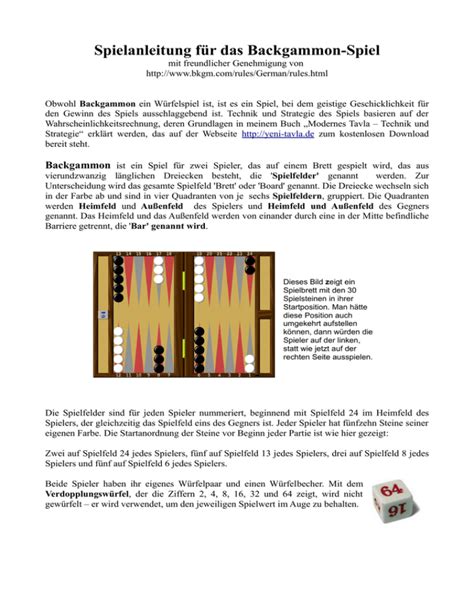 spielanleitung backgammon|Backgammon Regeln / Spielanleitung